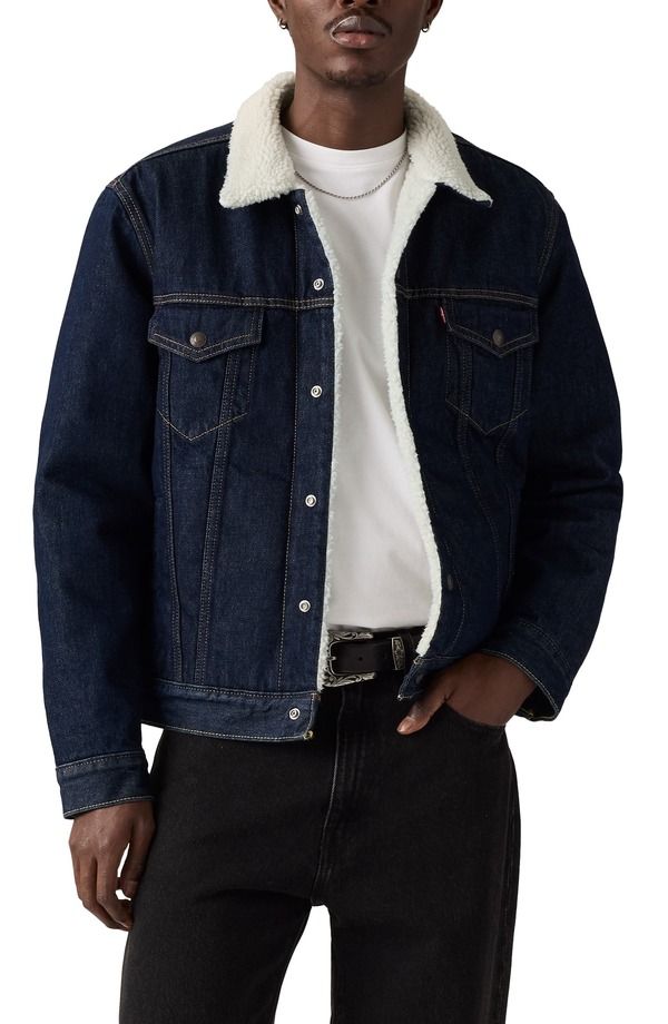 リーバイス メンズ ボトムス デニムパンツ フリース ジャケット Levis Type III Fleece Linedenim Trucker Jacket Give It A Rinse Sherpa デニム