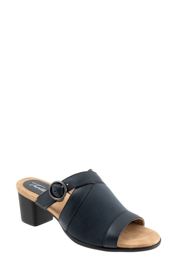 トロッターズ レディース シューズ ヒール サンダル Trotters Mitzie Slide Sandal Navy Blue ネイビー