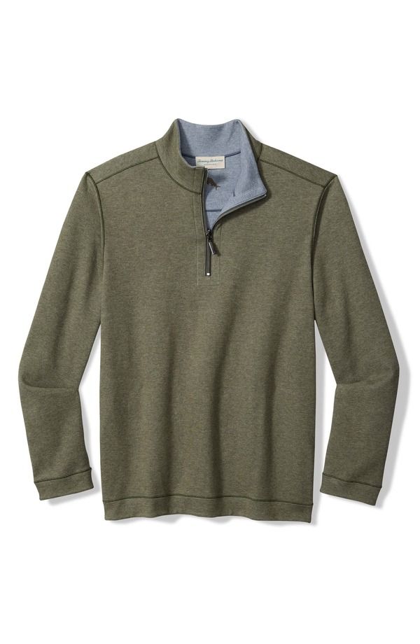 トッミーバハマ メンズ アウター パーカー・スウェット ハーフジップ Tommy Bahama Flipview Reversible Half Zipullover Dark Fern Heather ヘザー 19,156円