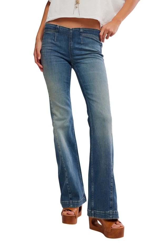 フリーピープル レディース ボトムス デニムパンツ ハイウエスト ジーンズ Free People Alamo High Waist Flare Jeanstonehenge