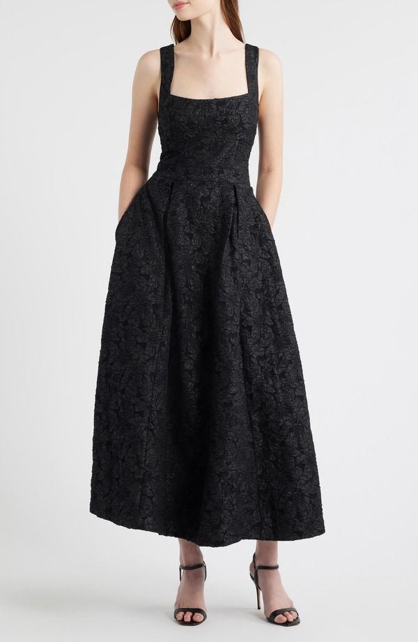 チェルシー 28 レディース トップス ワンピース フラワー柄 フラワー Chelsea28 Floral Jacquard Gown Black ブラック