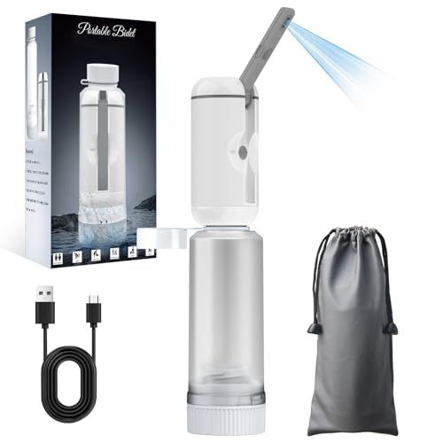 携帯ウォシュレット 電動 おしり洗浄器 携帯ビデ 200ml大容量 [強力500ml/min噴射] USB-C充電式 IPX6防水 180°調整ノズル 静音 介護 産後 キャンプ 防災グッズ 日本語説明書・収納袋付き (ブラック/ホワイト)p 25dc04ce