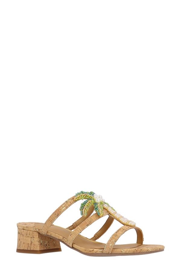 ジェイレニー レディース シューズ ヒール サンダル J Rene Palmetto Block Heel Sandal Natural Gold ゴールド