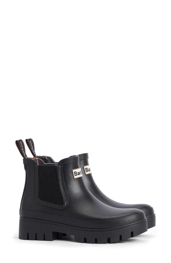 バブアー レディース シューズ ブーツ・レインブーツ チェルシー Barbour Halton Waterproof Chelsea Rain Boot Black ブラック