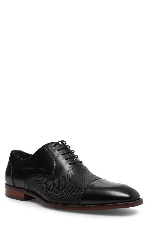 スティーブ マデン メンズ シューズ ダービー キャップ Steve Madden Proctor Cap Toe Derby Black Leather ブラック