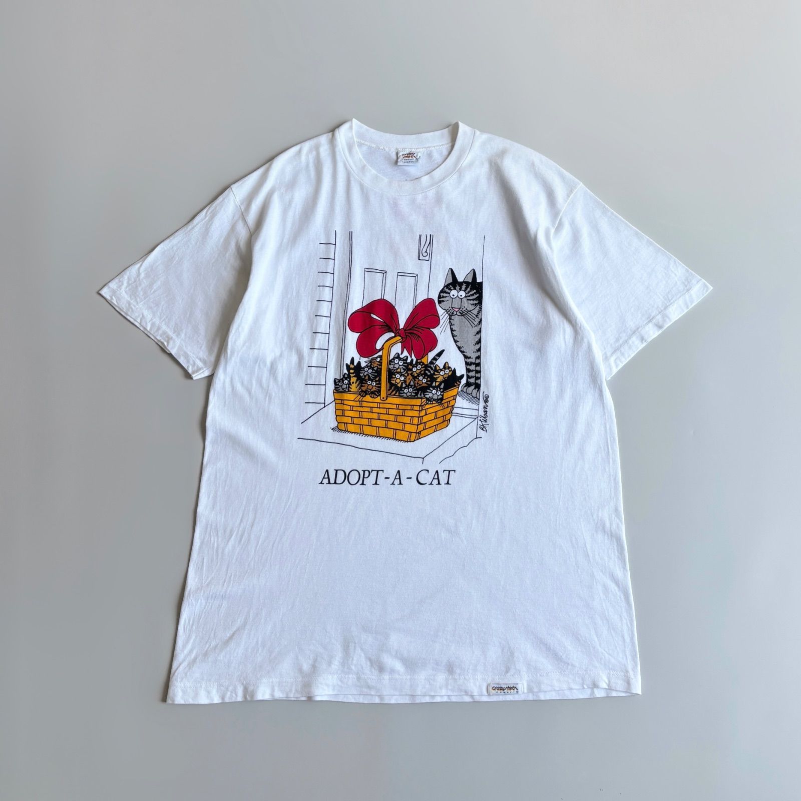 80s~90s crazy shirts Kliban Cat ADOPT A CAT Tee Made in USA / USA製 クリバンキャット プリント Tシャツ
