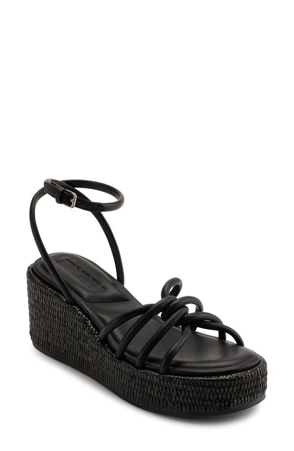 ダナ キャラン ニューヨーク レディース シューズ ヒール プラットフォーム サンダル DKNY Cyrilla Wedge Platform Sandal Black ブラック