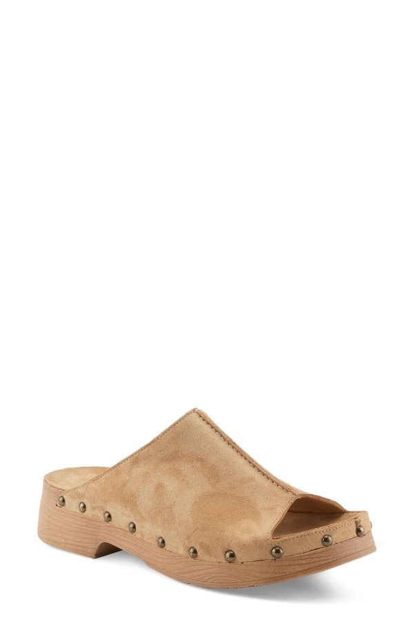 スプリングステップ レディース シューズ ヒール サンダル Spring Step Emberlyn Slide Sandal Beige Suede ベージュ