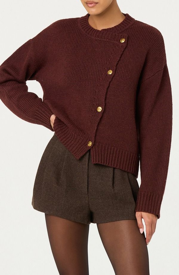 アストール レディース アウター パーカー・スウェット カーディガン ASTR the Label Jackeline Scarf Cardigan Wine ワイン