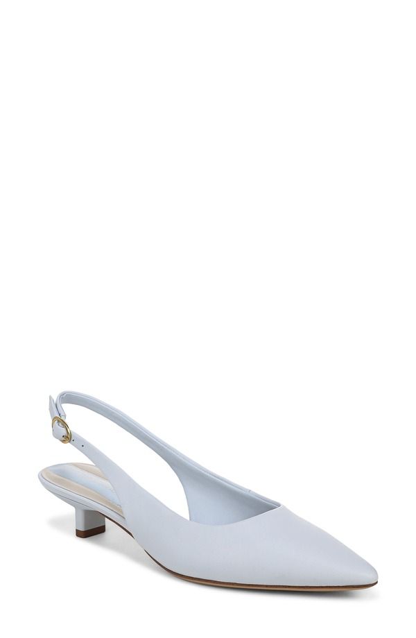フランコサルト レディース シューズ ヒール Franco Sarto Pura Slingback Pointed Toe Kitten Heel Pump Soft Blue ブルー