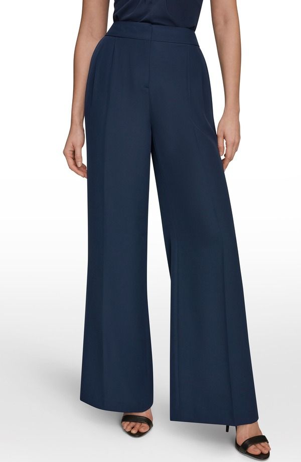 ダナ キャラン ニューヨーク レディース ボトムス レギンス ワイドレッグ ハイウエスト パンツ Donna Karanew York High Waist Wide Leg Pants Nightfall