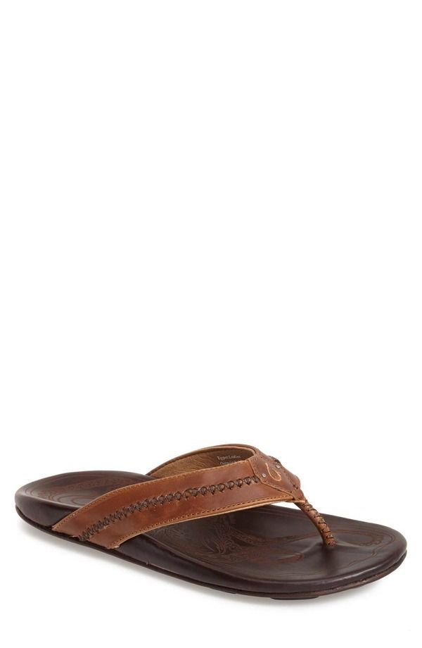 オルカイ メンズ シューズ サンダル OluKai Mea Ola Flip Flop Tan Dk Java タン