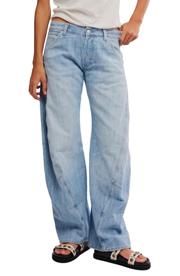 フリーピープル レディース ボトムス デニムパンツ ローライズ ジーンズ Free People Highland Low Rise Barrel Jeans Art School