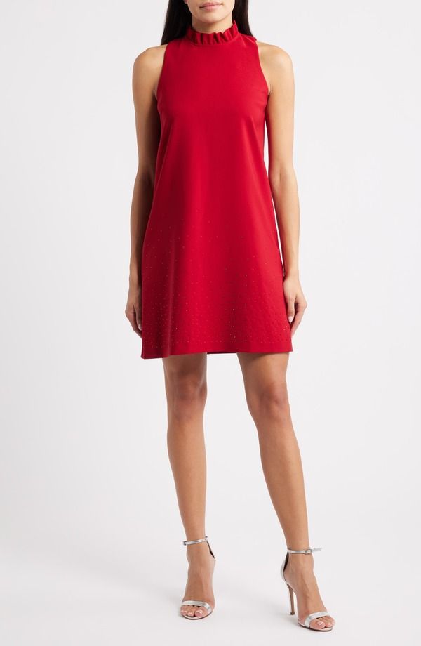 アンクライン レディース トップス ワンピース ノースリーブ Anne Klein Sleevelesshift Dress Titian Red レッド