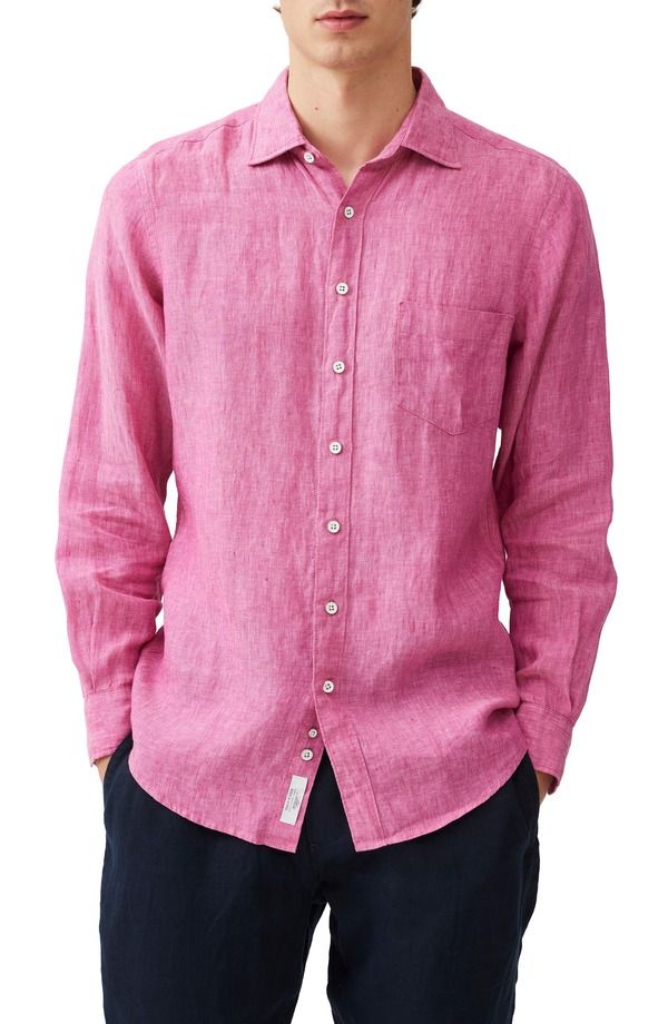 ロッドアンドグン メンズ トップス シャツ リネン Rodd Gunn Coromandel ButtonUp Linen Shirt Flamingo
