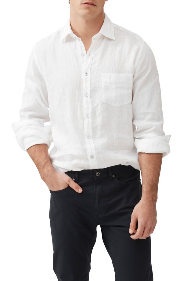ロッドアンドグン メンズ トップス シャツ リネン Rodd Gunn Coromandel ButtonUp Linen Shirt Snow