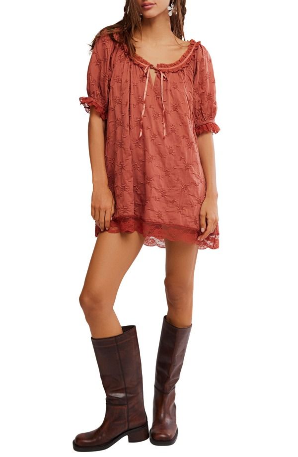フリーピープル レディース ボトムス カジュアルパンツ ミニワンピース ミニ 刺繍 Free People Juno Embroidered Baby Doll Minidress Canyon Sunset