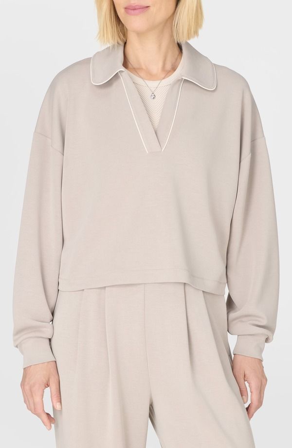 スウェッティベティ レディース アウター パーカー・スウェット シャツ Sweaty Betty Sand Wash Crop Henley Sweatshirt Dusk Beige ベージュ