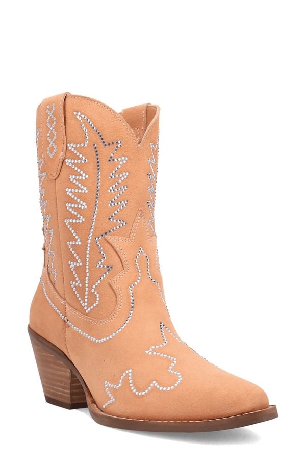 ディンゴ レディース シューズ ブーツ・レインブーツ Dingo Tiny Pony Rhinestone Western Boot Peach ピーチ
