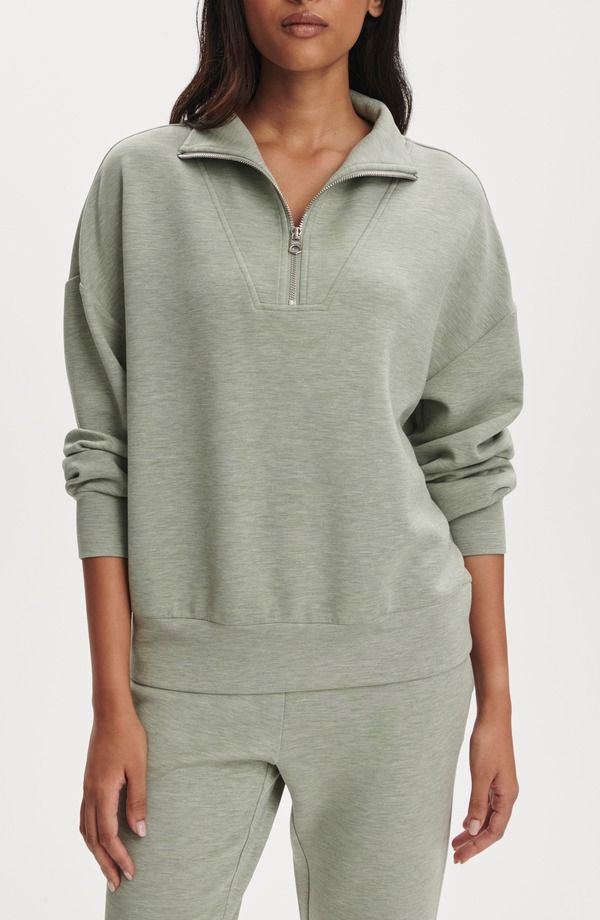 バーレイ レディース アウター パーカー・スウェット シャツ Varley Hawley HalfZip Sweatshirt Shadow Marl マール
