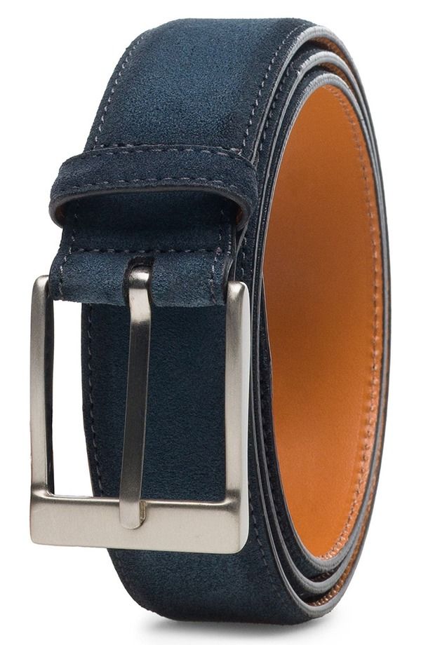 マグナーニ メンズ アクセサリー ベルト スエード Magnanni Telante Suede Belt Navy ネイビー