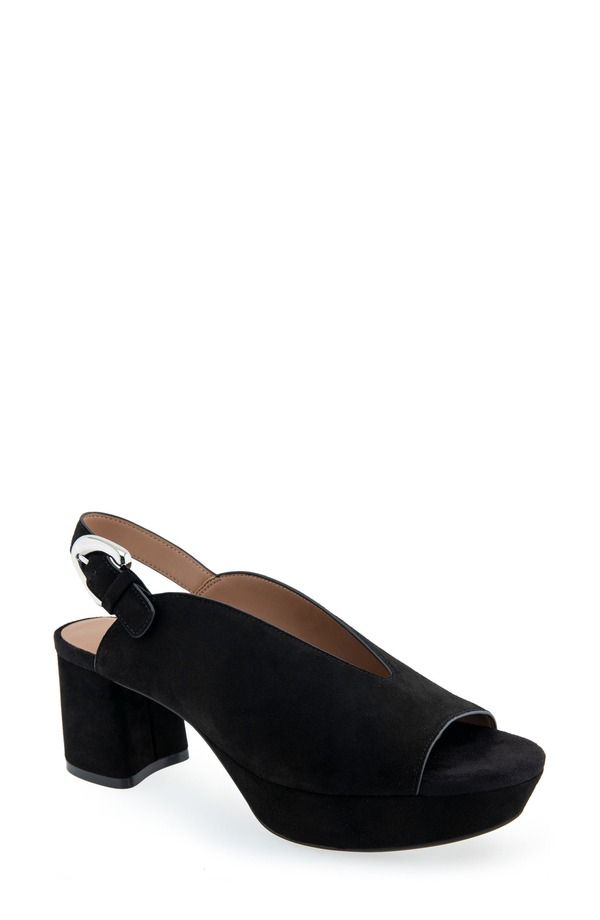 エアロソールズ レディース シューズ サンダル プラットフォーム Aerosoles Cornelia Slingback Platform Sandal Black Suede ブラック