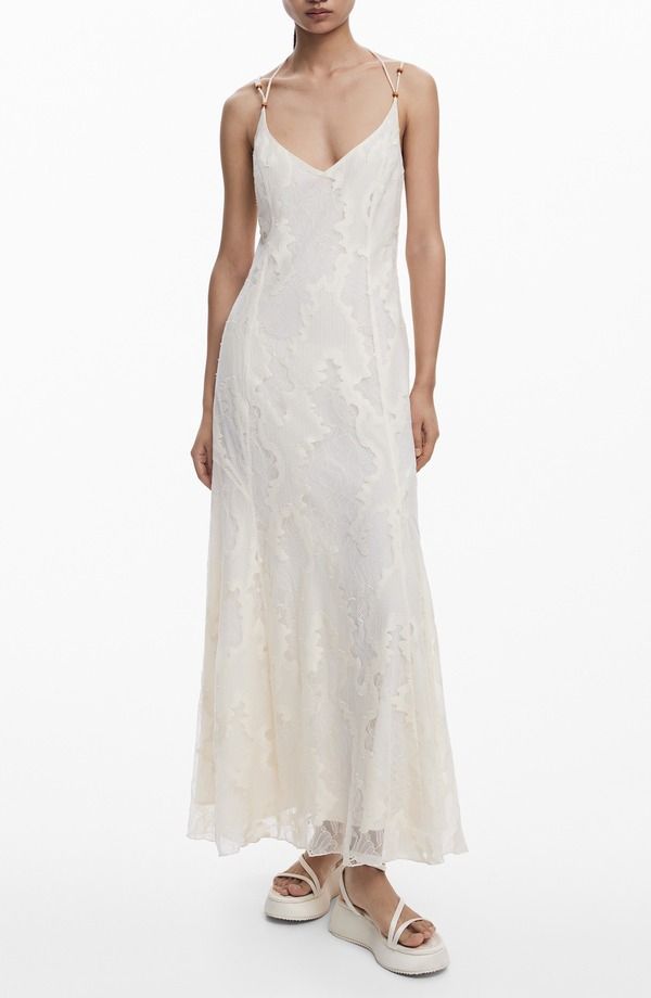 デジグアル レディース トップス ワンピース レース マキシ Desigual Devor Lace Maxi Dress White ホワイト 29,120円