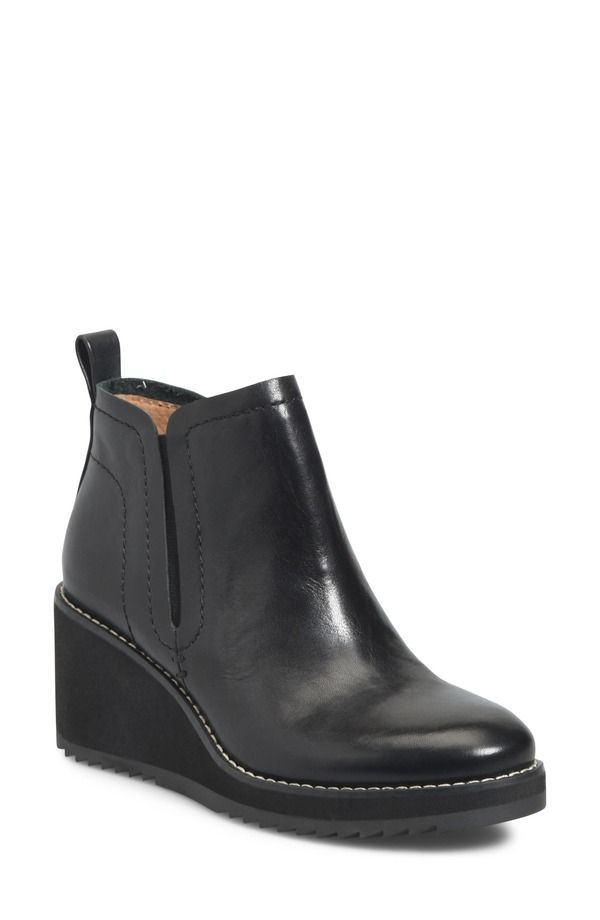 エスエフエフティ レディース シューズ ブーツ・レインブーツ Sfft Emeree Wateresistant Wedge Bootie Black Leather ブラック