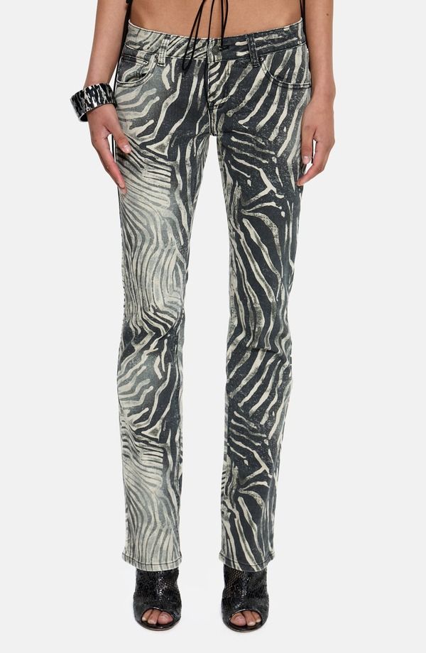 ジェーデッド レディース シューズ ブーツ・レインブーツカット ジーンズ JADED LONDON Leona Cooper Bootcut Jeans Zebra アニマル
