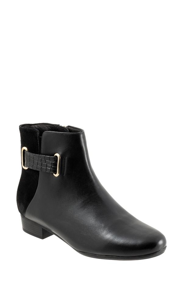 トロッターズ レディース シューズ ブーツ・レインブーツ Trotters Maxwell Bootie Black Black Suede ブラック