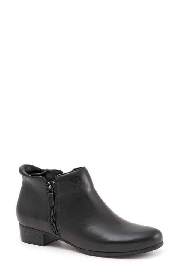 トロッターズ レディース シューズ ブーツ・レインブーツ Trotters Major Bootie Black Leather ブラック