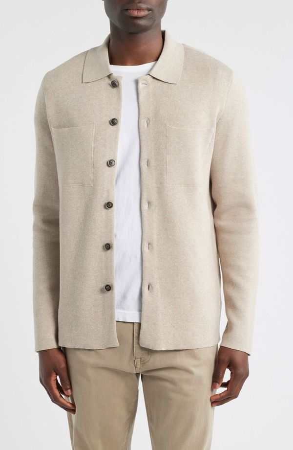 ロバートバラケット メンズ アウター ジャケット・ブルゾン シャツ コットン ニット Robert Barakett Cantor Knit Cotton ButtonUp Overshirtan タン