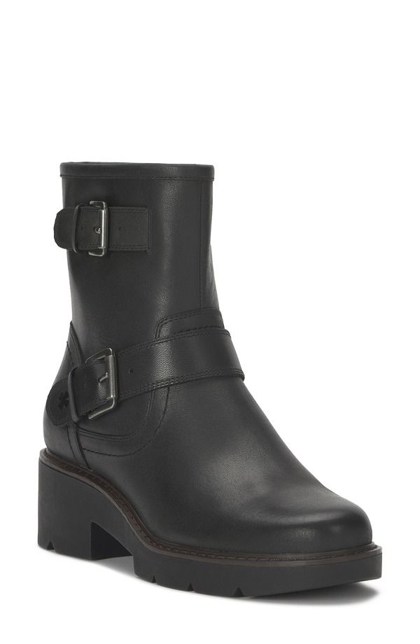 ラッキーブランド レディース シューズ ブーツ・レインブーツ ヒール Lucky Brand Migyn Block Heel Bootie Black Leather ブラック