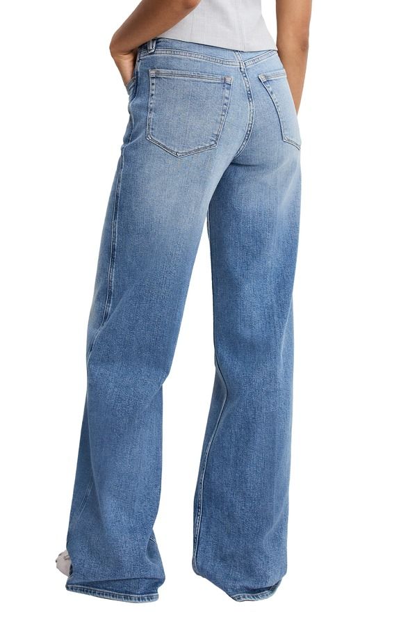 グッドアメリカン レディース ボトムス デニムパンツ ワイドレッグ ジーンズ Good American Good Skate Wide Leg Jeans Indigo1142 グッドアメリカン レディース ボトムス デニムパンツ ワイドレッグ ジーンズ Good American Good Skate Wide Leg Jeans Indigo1142