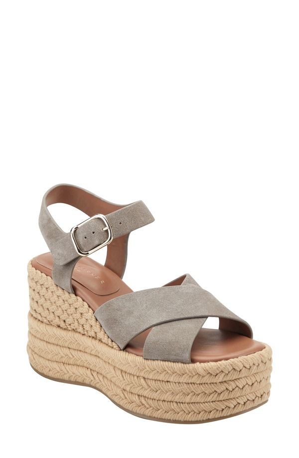 マーク・フィッシャー レディース シューズ サンダル プラットフォーム アンクル Marc Fisher LTD Pasion Espadrille Ankle Straplatform Wedge Sandal Taupe トープ