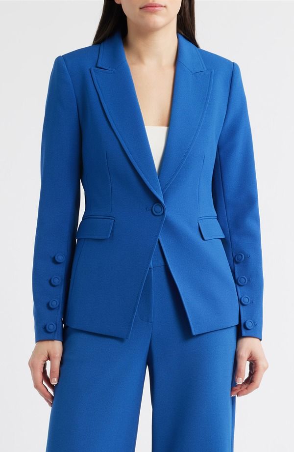 タハリエーエスエル レディース アウター ジャケット・ブルゾン ブレザー Tahari ASL OneButton Blazeriverside Blue ブルー