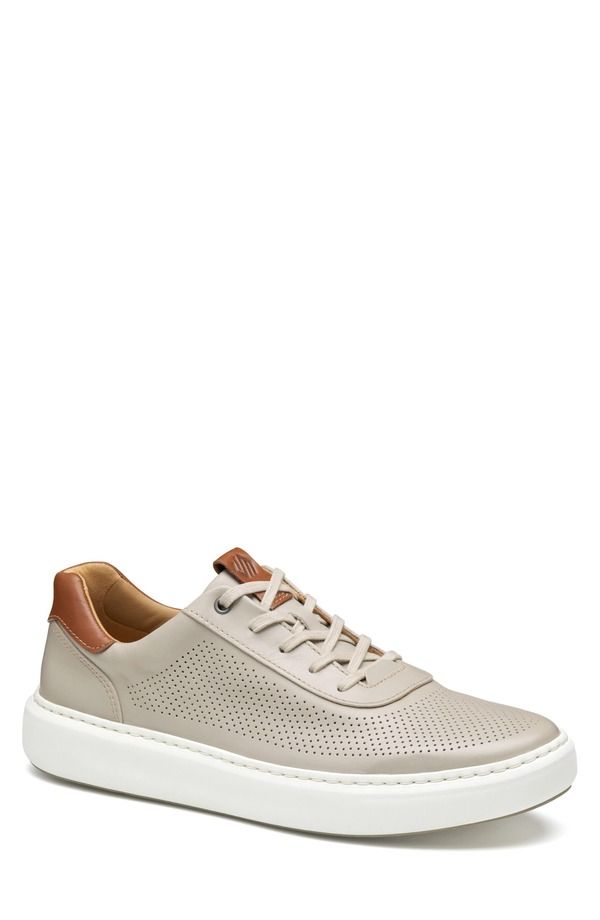 ジョンストンアンドマーフィー メンズ シューズ スニーカー Johnston Murphy Anders Perforated Sneaker Beige Full Grain ベージュ