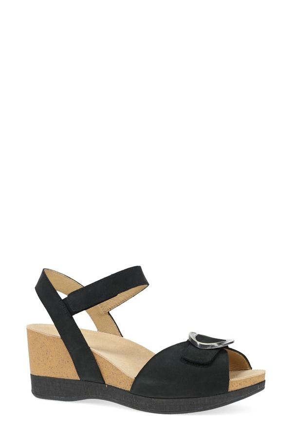 ダンスコ レディース シューズ ヒール プラットフォーム サンダル アンクル Dansko Stellankle Straplatform Wedge Sandal Black Milled Nubuck ブラック