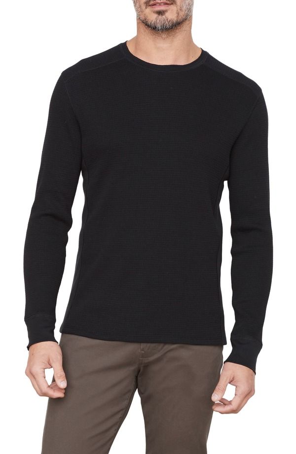 ヴィンス メンズ トップス Tシャツ Vince Thermalong Sleeve TShirt Black ブラック 33,020円