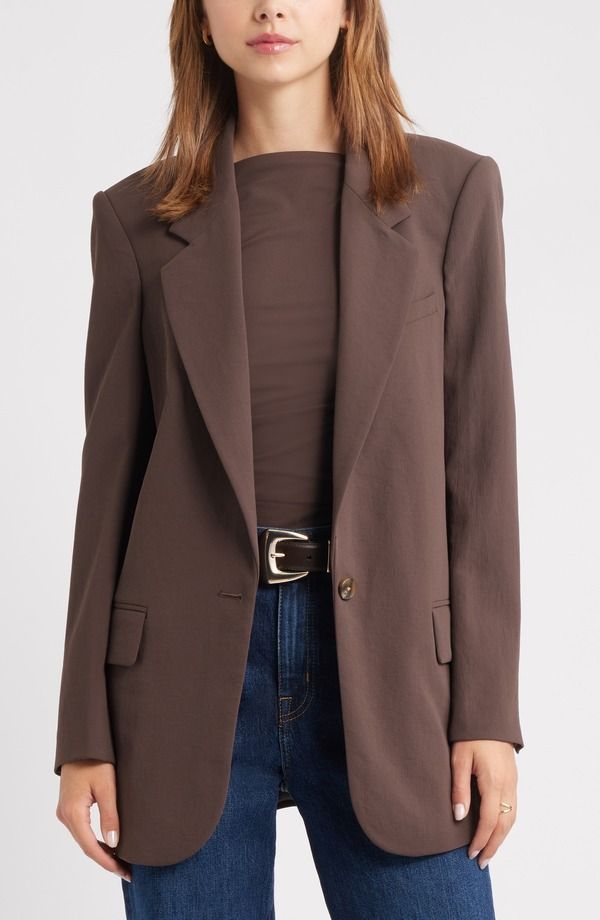 オープンエディット レディース アウター ジャケット・ブルゾン ブレザー Open Edithe Curatorelaxed Blazer Brown Seal ブラウン