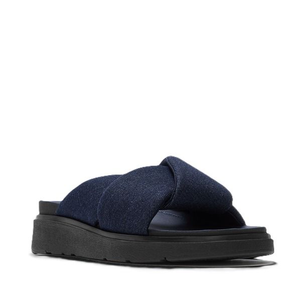 フィットフロップ レディース シューズ サンダル デニム FitFlop Gen FFoldedenim Dark Denim デニム