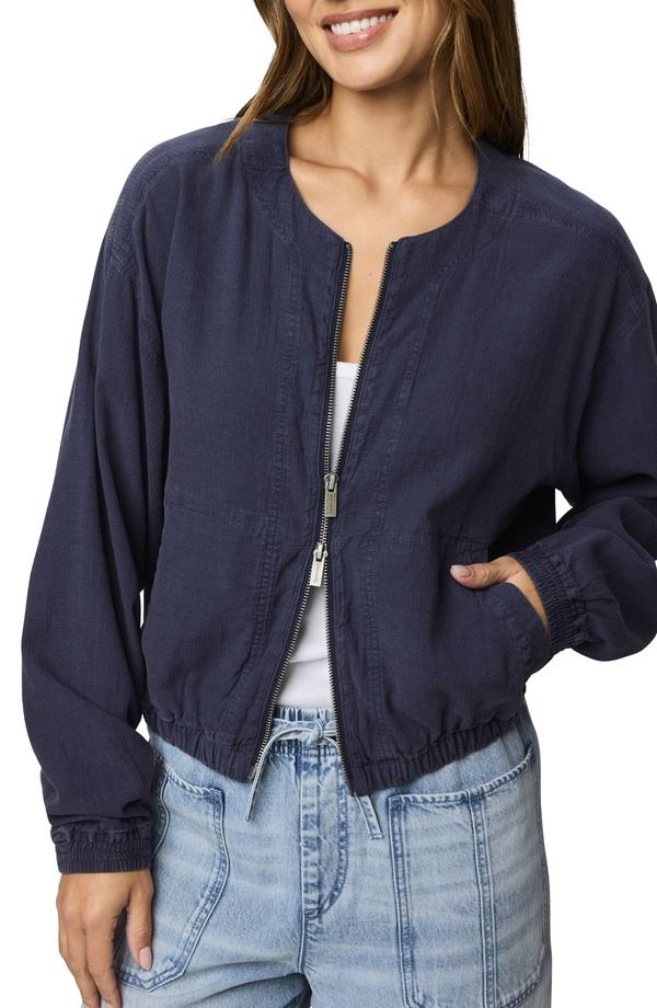 スプレンディット レディース アウター ジャケット・ブルゾン Splendid Clea Bomber Jacket Navy Blue ネイビー
