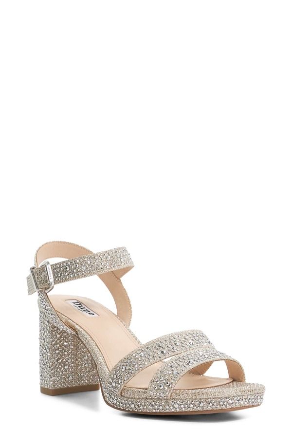 デューンロンドン レディース シューズ ヒール プラットフォーム サンダル Dune London Manifesting Platform Sandal Gold Rhinestones ゴールド