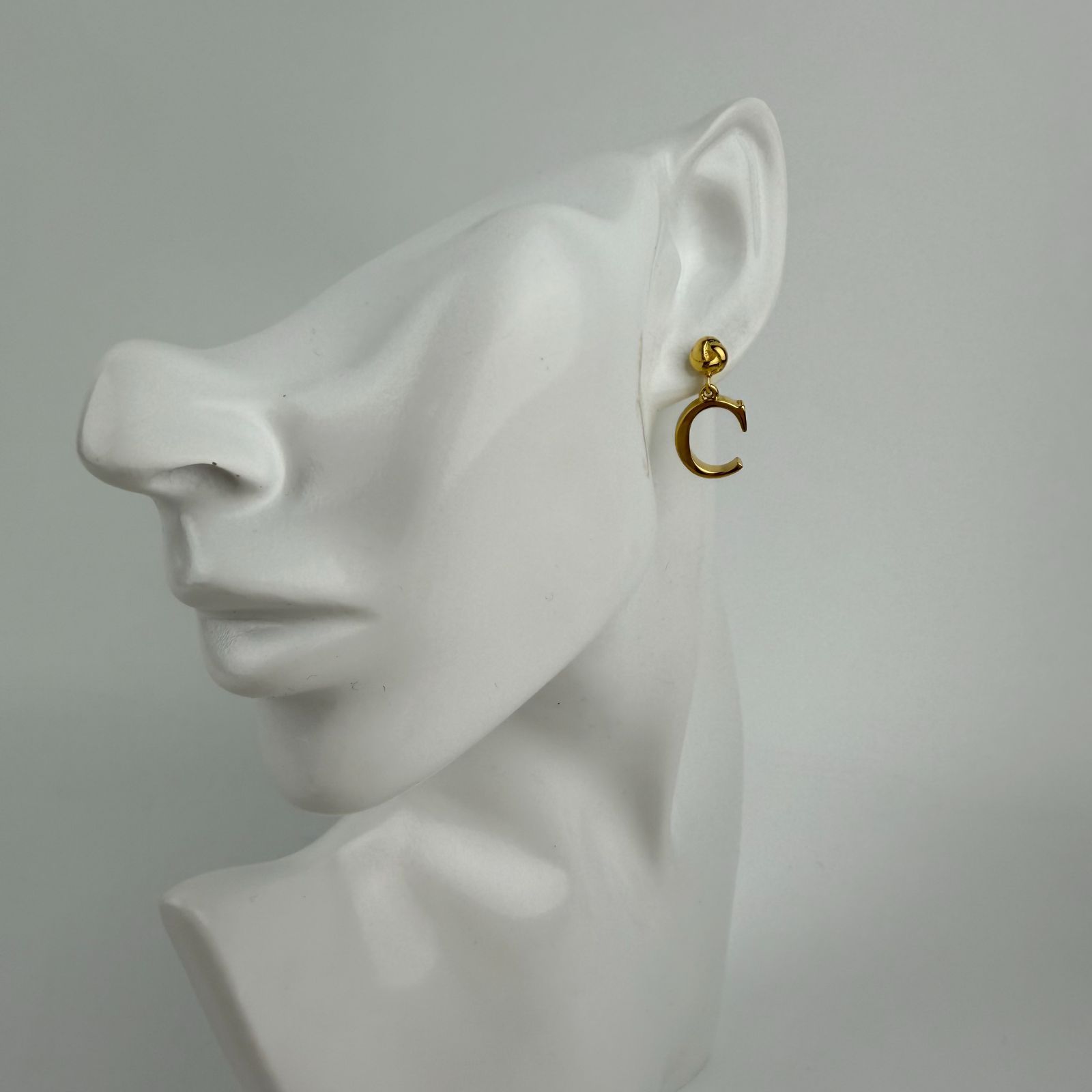 中古】Christian Dior クリスチャンディオール CDロゴ ピアス ゴールド 
