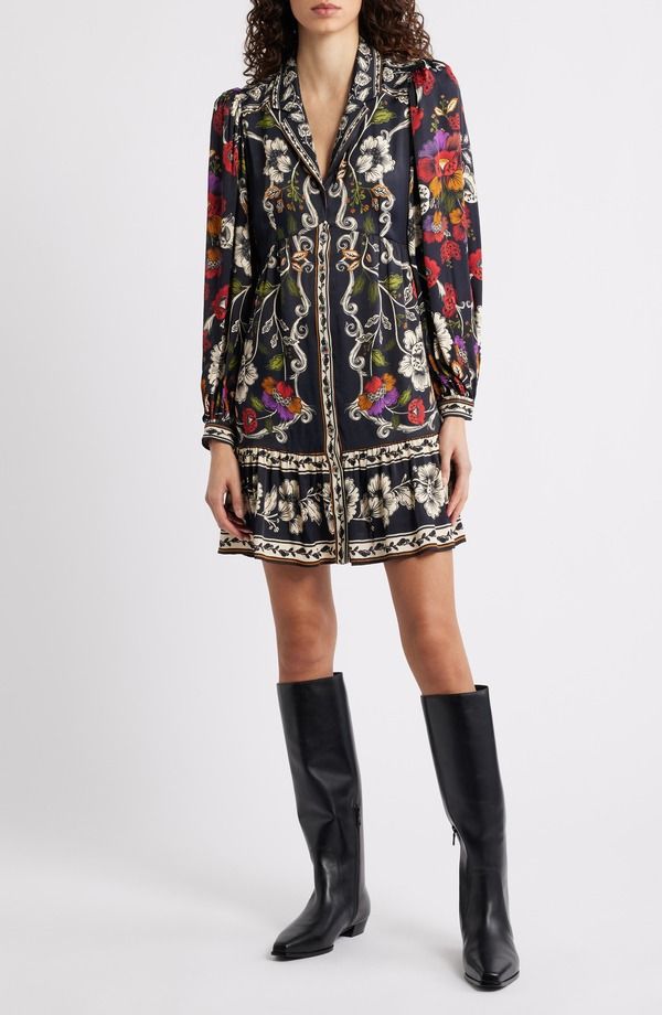 ファーム レディース トップス ワンピース フラワー柄 ミニ フラワー FARM Rio Roccoco Floral Minidress Black ブラック