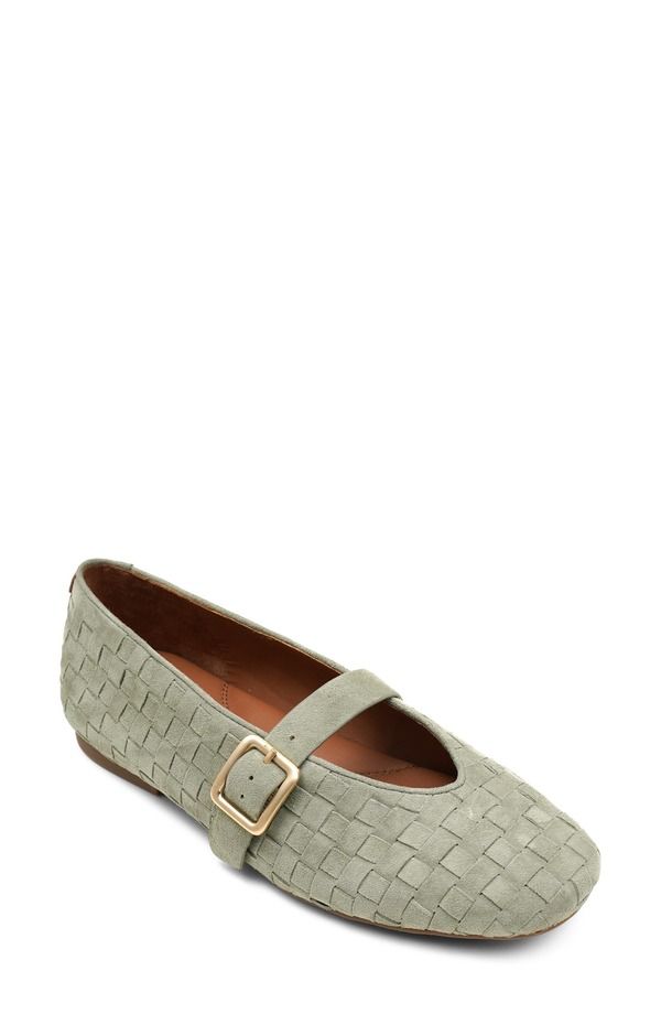 ジェントルソウルズ レディース シューズ パンプス Gentle Souls Winifred Woven Mary Jane Flat Silver Sage Suede セージ