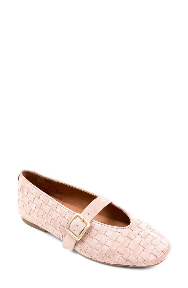 ジェントルソウルズ レディース シューズ パンプス Gentle Souls Winifred Woven Mary Jane Flat Light Pink Suede ピンク