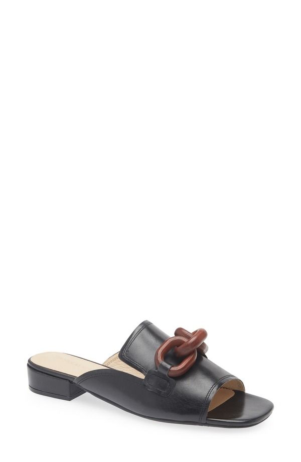 ショコラブルー レディース シューズ サンダル Chocolat Blu Bell Slide Sandal Black Leather ブラック