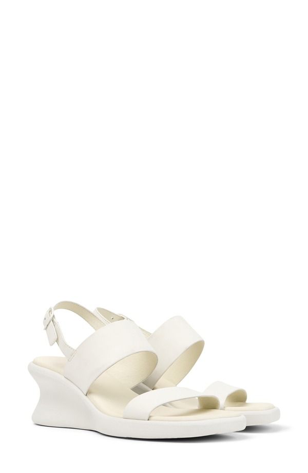 カンペール レディース シューズ ヒール サンダル Camper Louise Slingback Wedge Sandal White Natural ホワイト