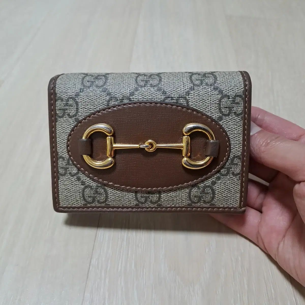 100%正規品 グッチ ホースビット ブラウン ゴールド金具 財布